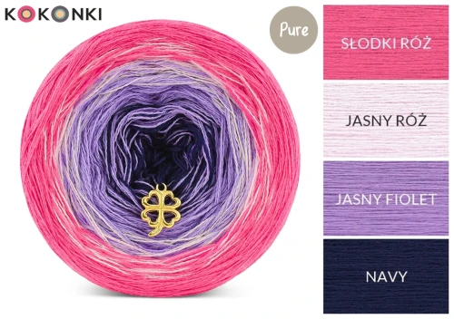 KOKONEK Pure P196 - Słodki róż/jasny róż/jasny fiolet/navy