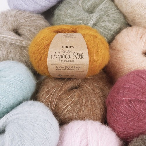 Włóczka Drops Brushed Alpaca Silk 38 / czekolada