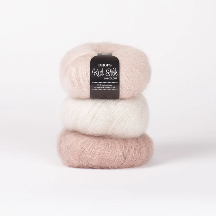 Włóczka Drops Kid-Silk 72 / pastelowy róż / uni color