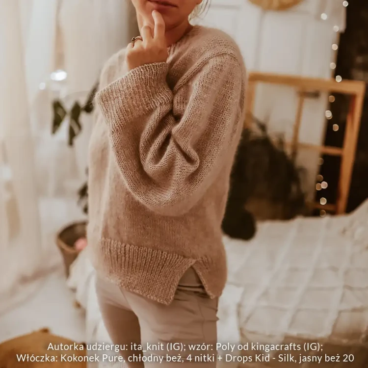 Autorka udziergu: ita_knit; Wzór: Poly od kingacrafts