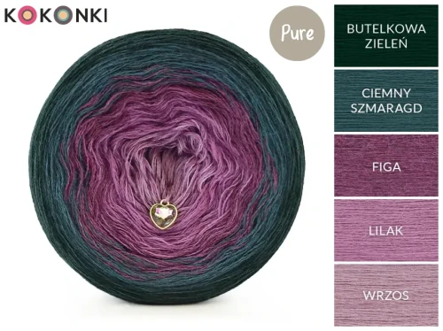 KOKONEK Pure P210 - Butelkowa zieleń/ciemny szmaragd/figa/lilak/wrzos