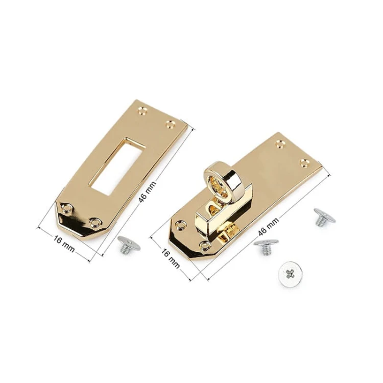 Zapięcie obrotowe do torebki / złoto / 16 x 53 mm / 940120