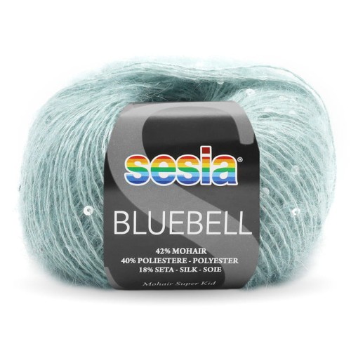 Włóczka / nić fantazyjna z cekinami Sesia Bluebell 3211 / eukaliptus