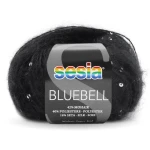 Włóczka / nić fantazyjna z cekinami Sesia Bluebell 8067 / czerń ze srebrnymi cekinami