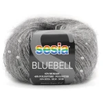 Włóczka / nić fantazyjna z cekinami Sesia Bluebell 8463 / szary melanż
