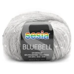 Włóczka / nić fantazyjna z cekinami Sesia Bluebell 8578 / jasny szary