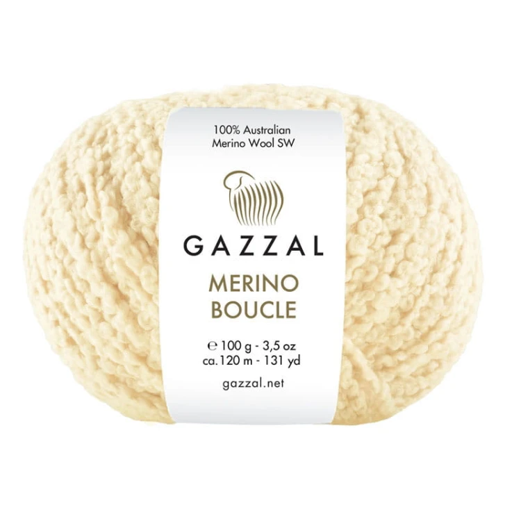 Włóczka Gazzal Merino Boucle 3761 / budyń