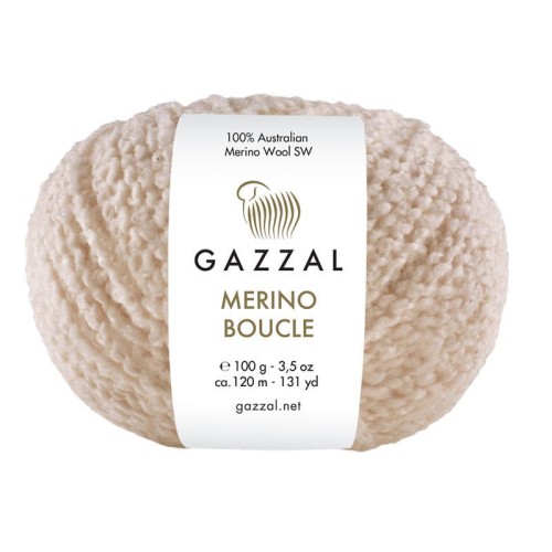 Włóczka Gazzal Merino Boucle 3764 / owsiany