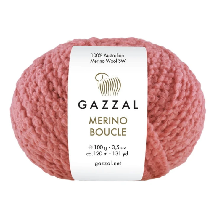 Włóczka Gazzal Merino Boucle 3768 / malwa