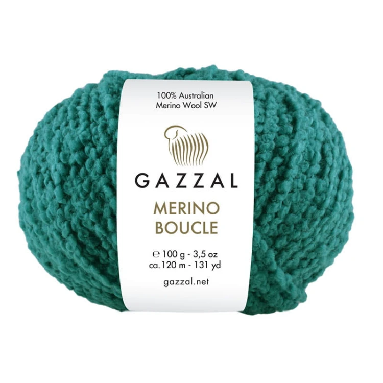 Włóczka Gazzal Merino Boucle 3770 / szmaragd