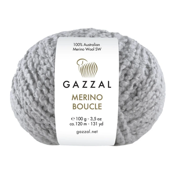 Włóczka Gazzal Merino Boucle 3773 / szary