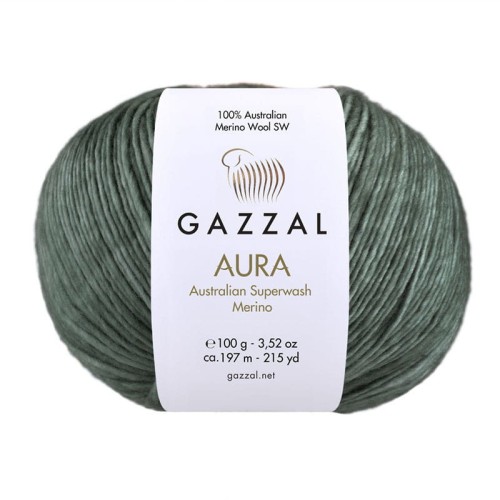 Włóczka Gazzal Aura 162 / laurowy
