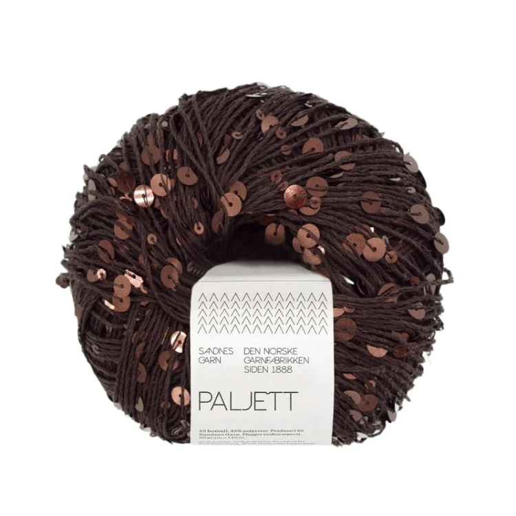 Włóczka z cekinami Sandnes Garn Paljett 3086 Espresso sparkle / czekolada i miedź