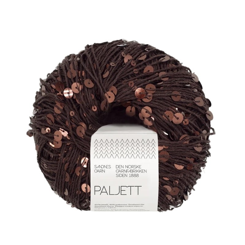 Włóczka z cekinami Sandnes Garn Paljett 3086 Espresso sparkle / czekolada i miedź
