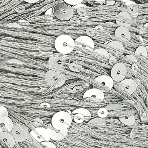 Włóczka z cekinami Sandnes Garn Paljett 1120 Silver spoon / szary i srebro