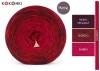 KOKONEK Rare Merino R185 Chocolate Chilli - Wino melanż/bordo/rubin + 1 nitka czerwień