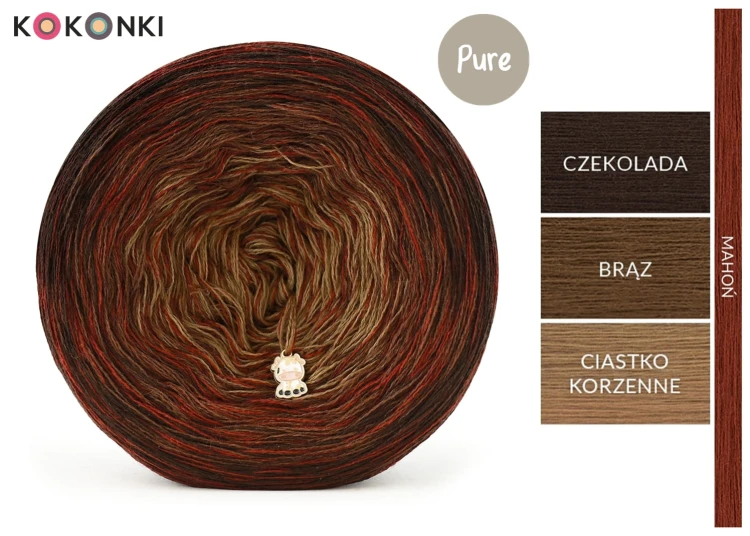 KOKONEK Pure Rare PR002 Chocolate Chilli - Czekolada/brąz/ciastko korzenne + 1 nitka mahoń