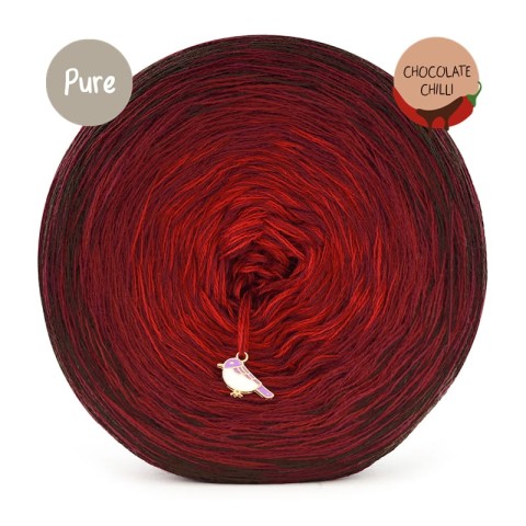 KOKONEK Pure Rare PR001 Chocolate Chilli - Czekolada/bordo/czerwień + 1 nitka buraczki (3 nitki + 1)