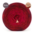 KOKONEK Rare Merino R185 Chocolate Chilli - Wino melanż/bordo/rubin + 1 nitka czerwień
