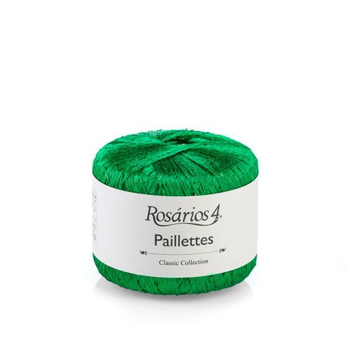 Włóczka / nić fantazyjna z cekinami Rosarios 4 Paillettes 39 / intensywna zieleń / 25g