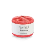 Włóczka / nić fantazyjna z cekinami Rosarios 4 Paillettes 37 / koral / 25g