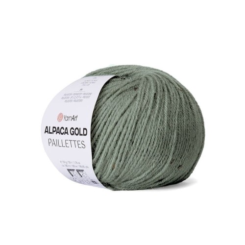 Włóczka z cekinami YarnArt Alpaca Gold Paillettes 9317 / szałwia