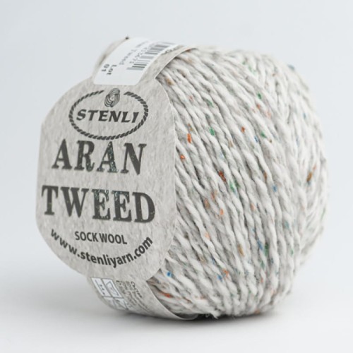Włóczka Stenli Aran Tweed 01 / jasny beż tweed