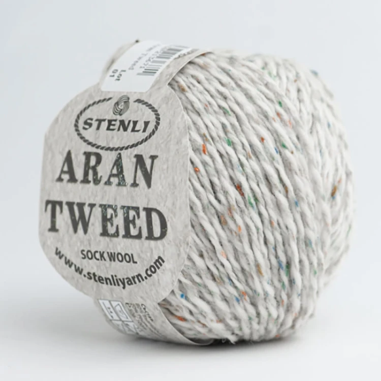 Włóczka Stenli Aran Tweed 01 / jasny beż tweed