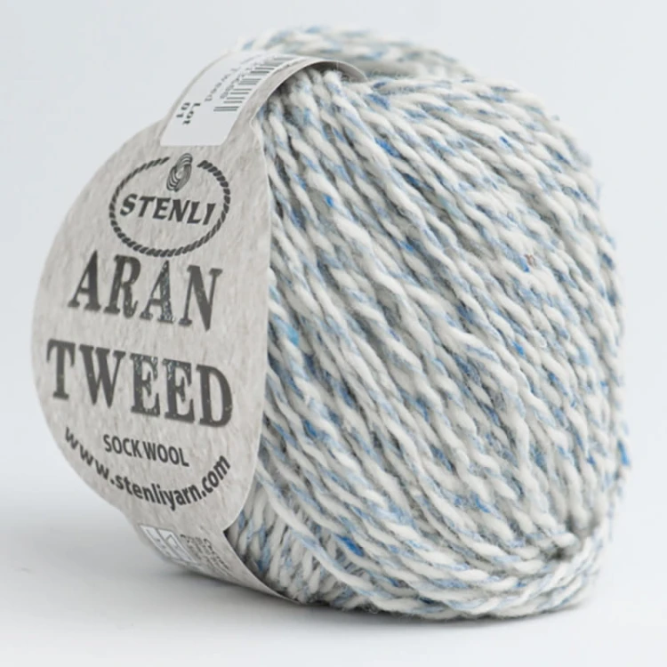Włóczka Stenli Aran Tweed 02 / błękit