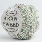 Włóczka Stenli Aran Tweed 03 / pistacjowa posypka