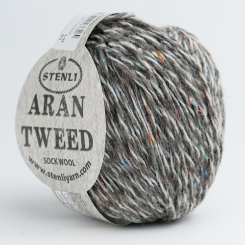 Włóczka Stenli Aran Tweed 06 / szary z nopkami