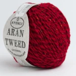Włóczka Stenli Aran Tweed 10 / brownie z wiśniami
