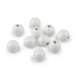 Koraliki drewniane lakierowane / 16 mm / białe / otwór 4,5 mm / 10 szt / 340689