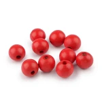Koraliki drewniane lakierowane / 16 mm / czerwone / otwór 4,5 mm / 10 szt / 340689