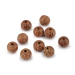 Korálky kokosové / 14 mm / otvor 3 mm / 10 ks / 340685