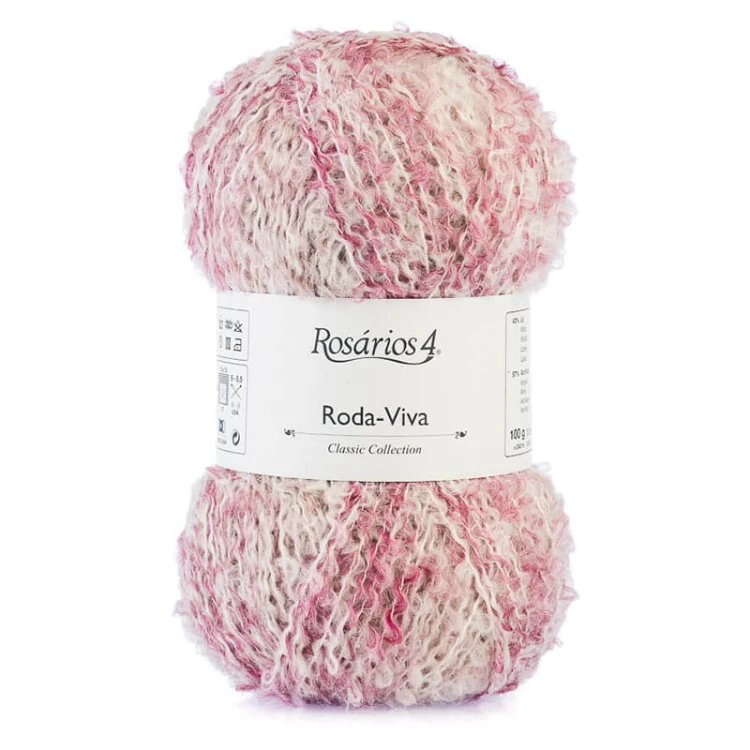 Włóczka Rosarios 4 Roda-Viva / 04 Cinza Rosa