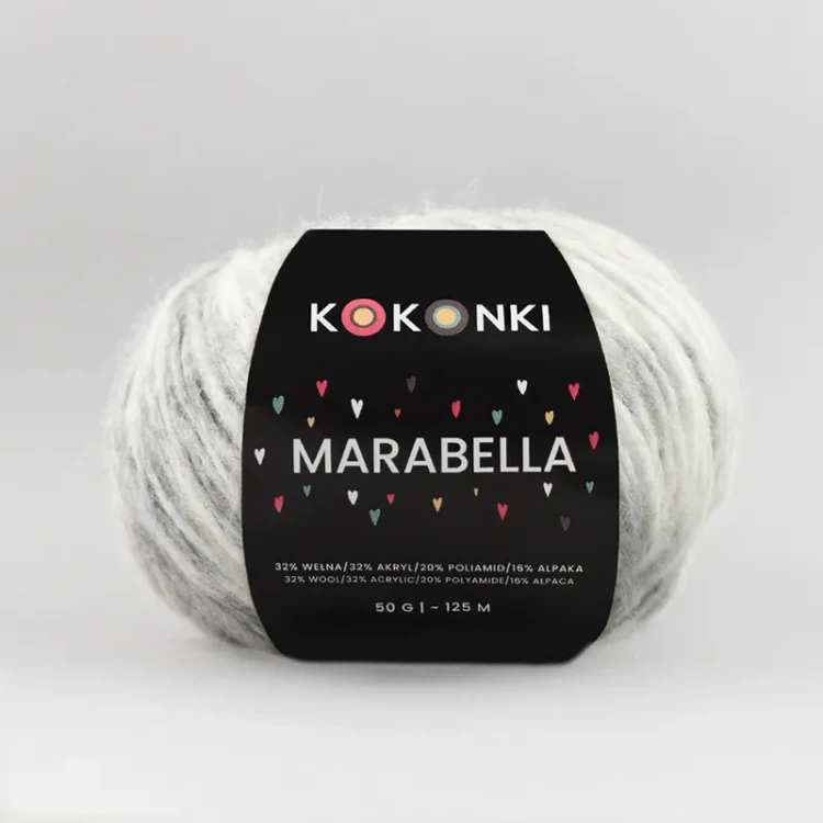 Włóczka KOKONKI Marabella M01 / szaraczek / ~125 m