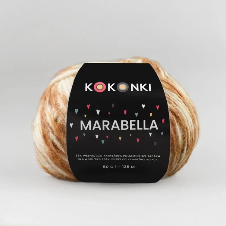 Włóczka KOKONKI Marabella M02 / piegusek / ~125 m