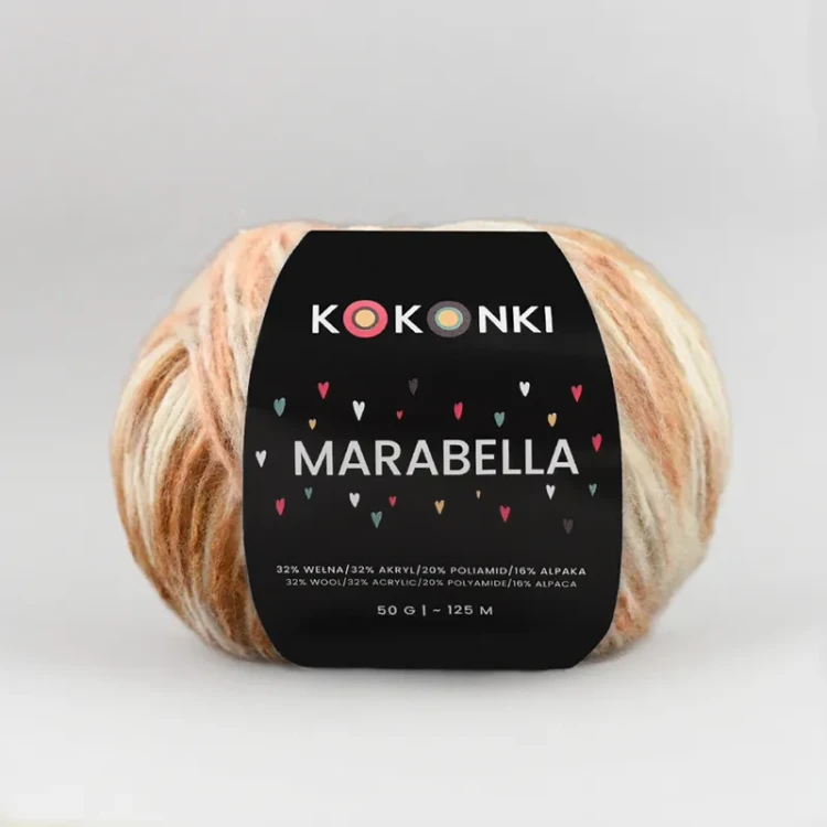 Włóczka KOKONKI Marabella M02 / piegusek / ~125 m