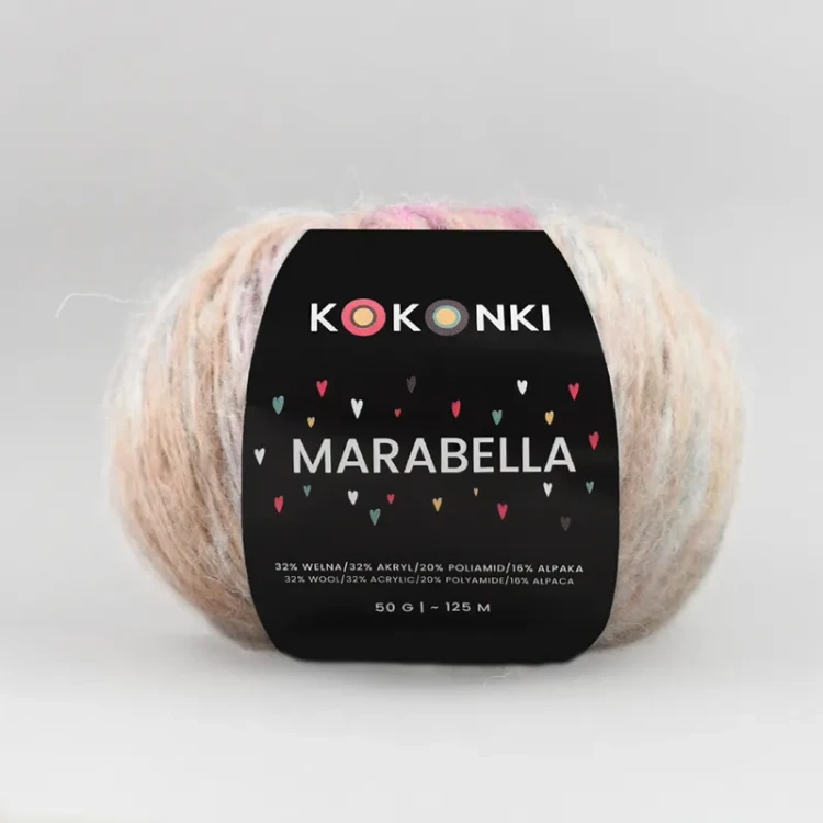 Włóczka KOKONKI Marabella M03 / tarta malinowa / ~125 m