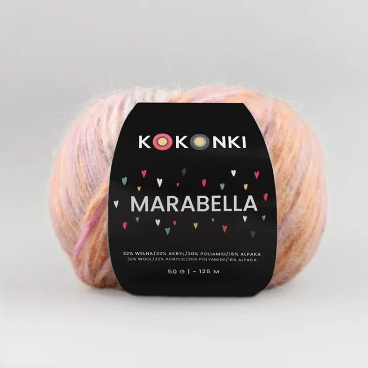 Włóczka KOKONKI Marabella M03 / tarta malinowa / ~125 m