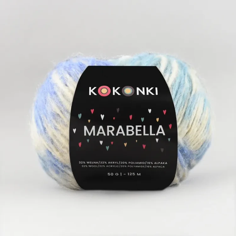 Włóczka KOKONKI Marabella M05 / cukierek lodowy / ~125 m