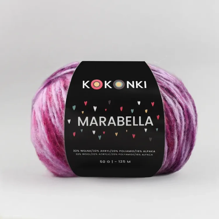 Włóczka KOKONKI Marabella M06 / dżem porzeczkowy / ~125 m