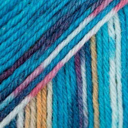 Włóczka skarpetkowa Drops Fabel 162 / błękit oceanu / print
