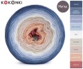 KOKONEK_Merino 9K 05 - Fumo/szaroniebieski/jasne indygo/jasny błękit/biel/jasny beż/nude/łososiowy/malwa, 3 nitki, 1400 m, 300 g - GOTOWY