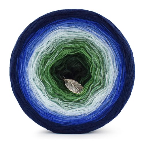 KOKONEK_Merino 9K 07 - Granat/szafir/niebieski/błękit/lodowy błękit/ciemna mięta/zieleń/malachit/butelkowa zieleń, 3 nitki, 1400 m, 300 g - GOTOWY