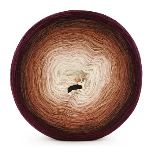 KOKONEK Merino 9K 21 - Wino/wino melanż/miedź melanż/toffi/ciepły brąz/karmel melanż/ciepły beż/jasny beż/krem / 3 nitki / 1400 m / 300 g