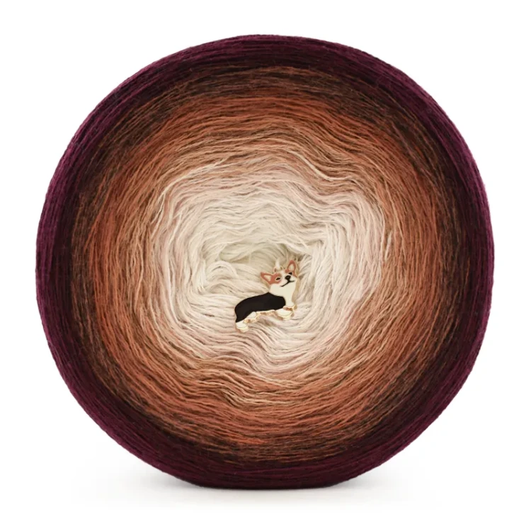KOKONEK Merino 9K 21 - Wino/wino melanż/miedź melanż/toffi/ciepły brąz/karmel melanż/ciepły beż/jasny beż/krem / 3 nitki / 1400 m / 300 g