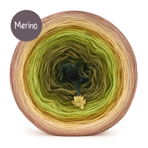 KOKONEK Merino 9K 29 - Zgaszona morela/ciepły beż/ptysiowy/musztarda/limetka/oliwka/guacamole/khaki melanż/ciemne khaki / 3 nitki / 1400 m / 300 g