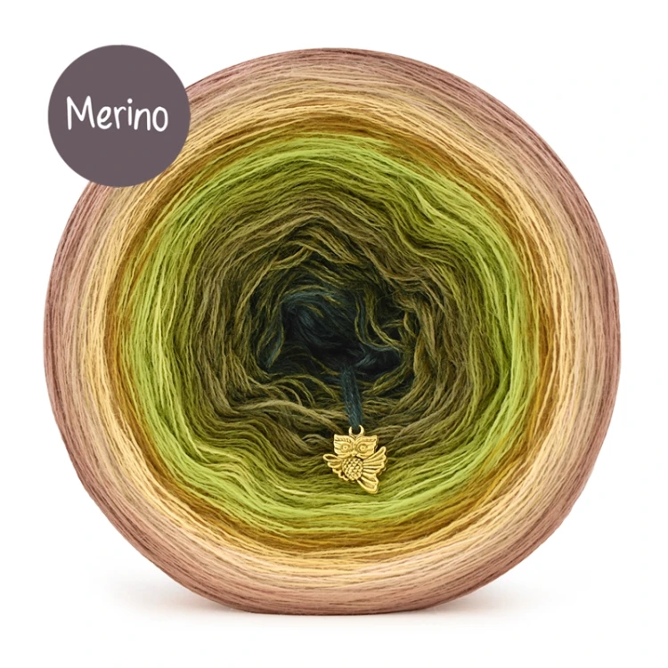KOKONEK Merino 9K 29 - Zgaszona morela/ciepły beż/ptysiowy/musztarda/limetka/oliwka/guacamole/khaki melanż/ciemne khaki / 3 nitki / 1400 m / 300 g